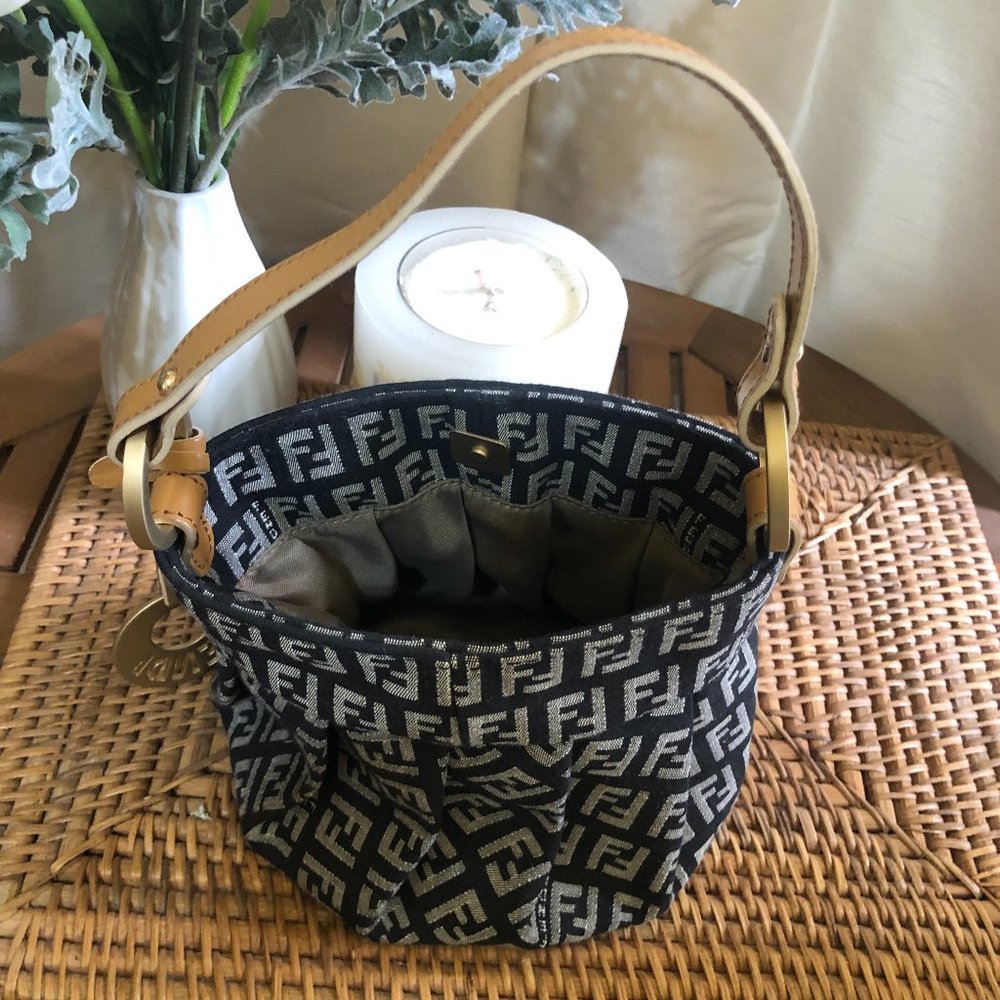 Fendi Mini Chef Bag Zucca Canvas Blue